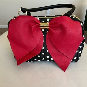 Betsey Johnson polka dot purse with bow